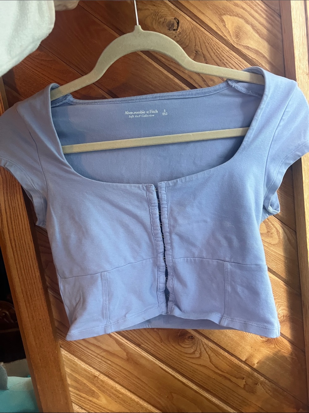 Abercrombie & Fitch Light Blue Scoop-Neck Crop Top